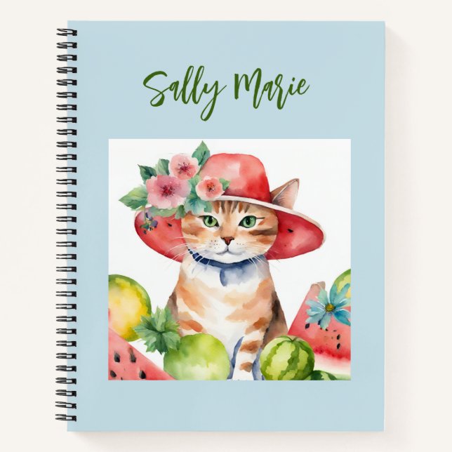 Cute Orange Tabby Cat Notebook (Front)