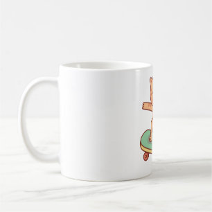 Cute Orange Tabby Cat Skating On Skateboard Coffee Mug