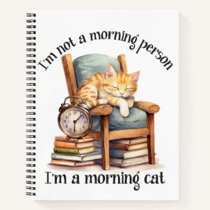CUTE ORANGE TABBY CAT SLEEPING ON A CHAIR NOTEBOOK