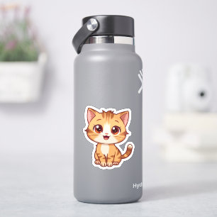 Cute Orange Tabby Cat Sticker – Adorable Kawaii Ki