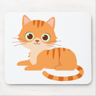 Cute Orange Tabby Kitten Cartoon Kitty Cat Mouse Pad
