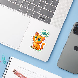 Cute Orange Tabby Kitten Die-Cut Sticker