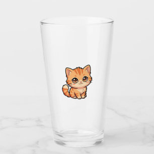 Cute Orange Tabby Kitten Glass Tumbler