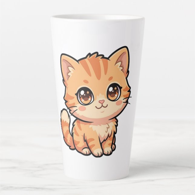 Cute Orange Tabby Kitten Latte Mug (Front)