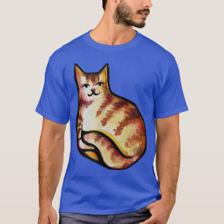 Cute Orange Tabby Kitty Cat Art Fun cat mum  T-Shirt