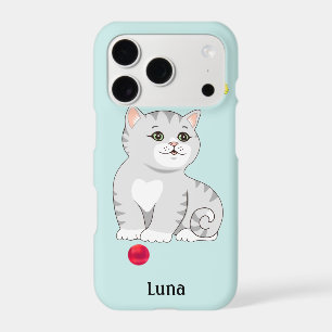 Cute Orange Tabby Kitty Cat on Light Blue