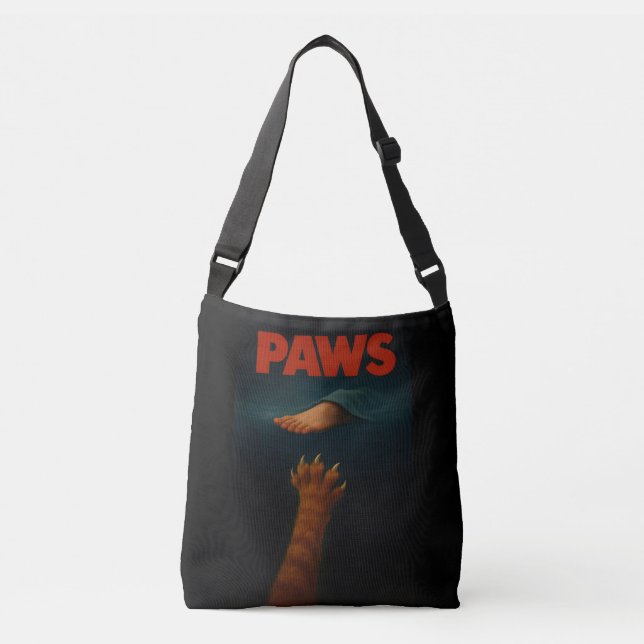 Cute Orange Tabby vs Human Foot  Crossbody Bag (Front)