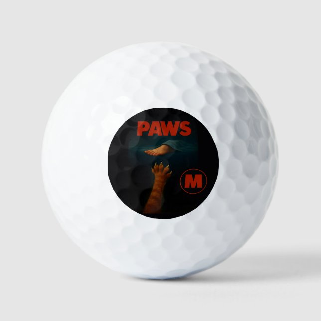 Cute Orange Tabby vs Human Foot  Golf Balls (Front)