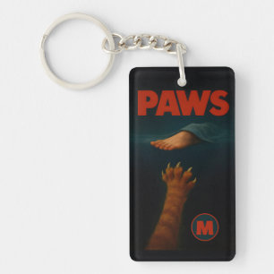 Cute Orange Tabby vs Human Foot Key Ring