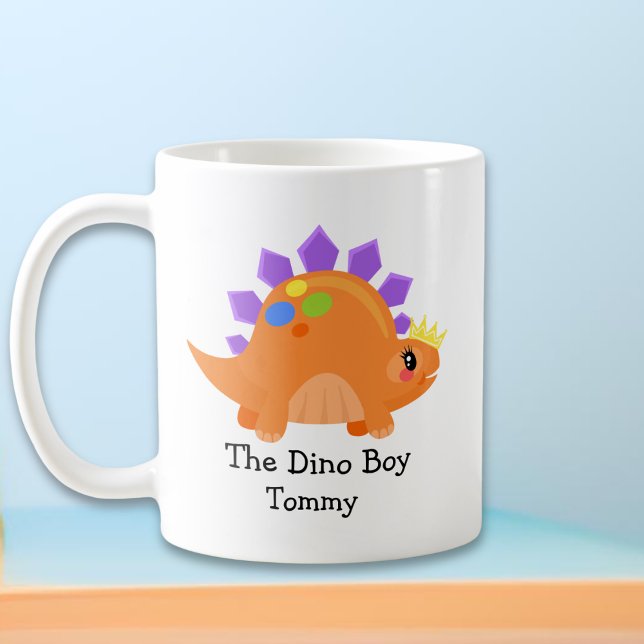 Cute Orange The Dino Boy Kids'  Coffee Mug (Creator Uploaded)