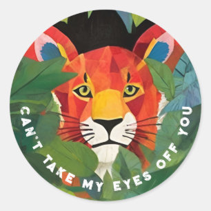 Cute Orange Tiger Colourful Wild Jungle Paint Classic Round Sticker