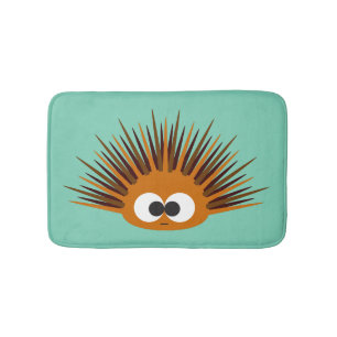 Cute Orange Urchin Bath Mat