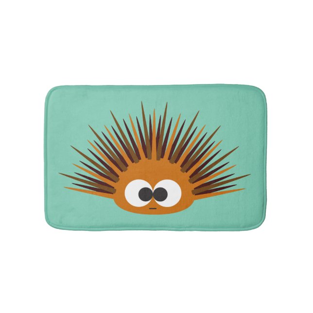 Cute Orange Urchin Bath Mat (Front)
