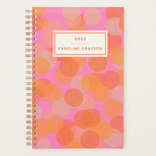 Cute Orange Watercolor Geometric Personalised Planner