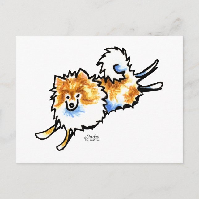 Cute Orange White Pomeranian Postcard (Front)