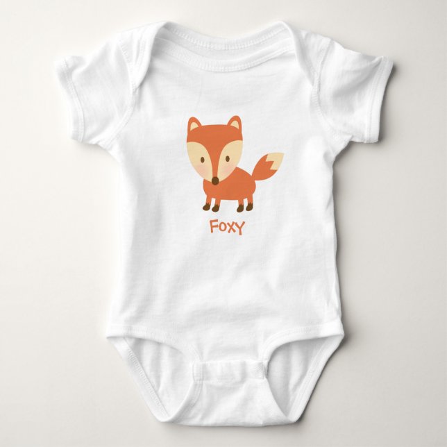 Cute Orange Woodland Fox For Babies Baby Bodysuit (Front)