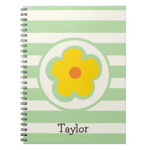 Cute Orange Yellow and Green Flower Notebook