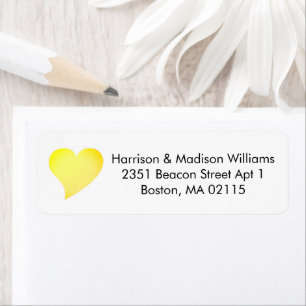 Cute orange yellow heart custom Return Address Label