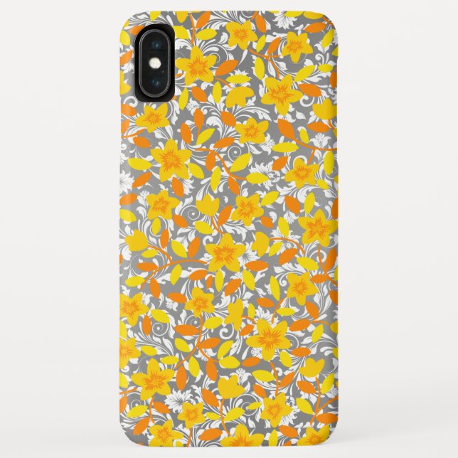 Cute orange yellow white flowers patterns Case-Mate iPhone case (Back)