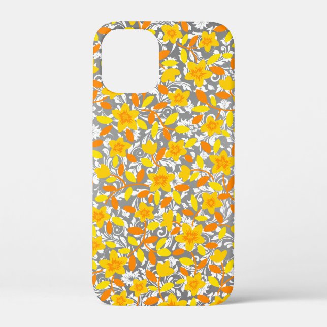 Cute orange yellow white flowers patterns Case-Mate iPhone case (Back)