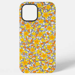 Cute orange yellow white flowers patterns iPhone 12 pro max case