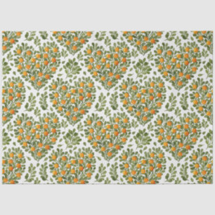 Cute Oranges on a Heart Shaped Bush Wrapping Paper