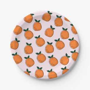 Cute Oranges Paper Plate