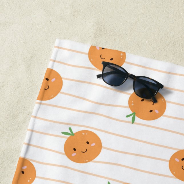 Cute Oranges Print - Beach Towel (In Situ)
