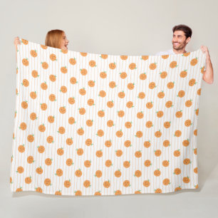 Cute Oranges Print - Fleece Blanket