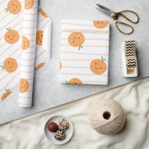 Cute Oranges Print - Wrapping Paper Roll