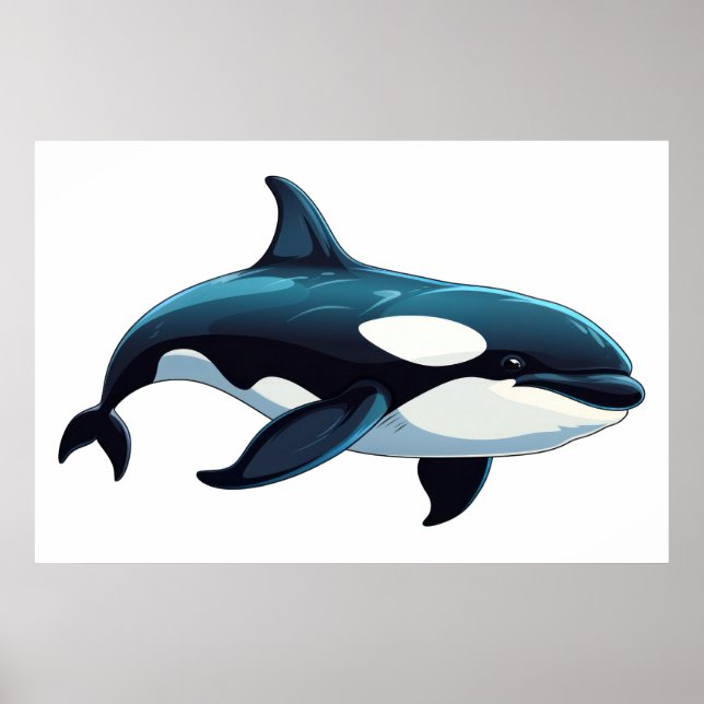 Cute Orca doodle   Poster (Front)