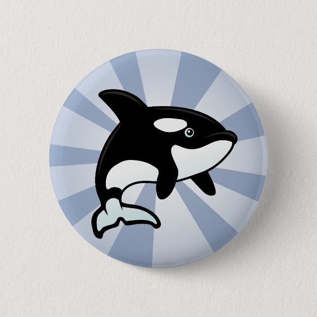 Cute Orca / Killer Whale 6 Cm Round Badge (Front)