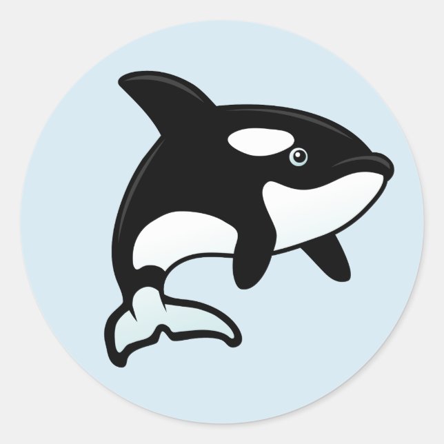 Cute Orca / Killer Whale Classic Round Sticker (Front)