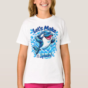 Cute Orca Let's Make a Splash Ocean Design T-Shirt