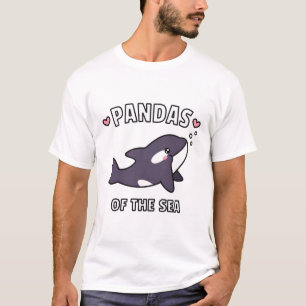 Cute Orca Pandas Of The Sea Doodle Funny T-Shirt