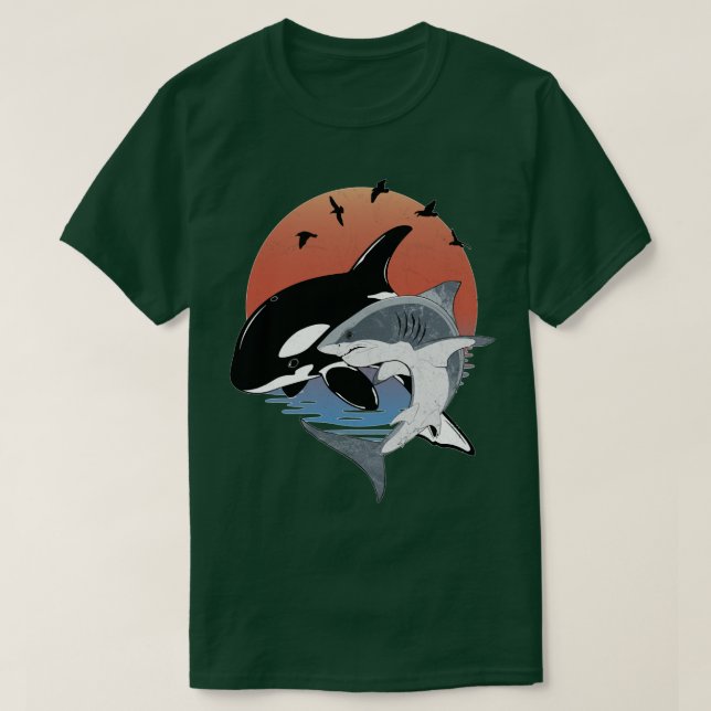 Cute Orca Whale and Shark Samoa Polynesia Pullover (Design Front)