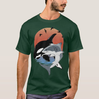 Cute Orca Whale and Shark Samoa Polynesia Pullover