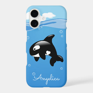 Cute Orca Whale in Ocean with Custom Name