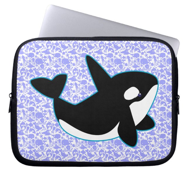 Cute Orca Whale Laptop Sleeve (Front)