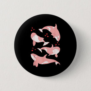 Cute Orca Whale Marine Biologist Sea Animals Valen 6 Cm Round Badge
