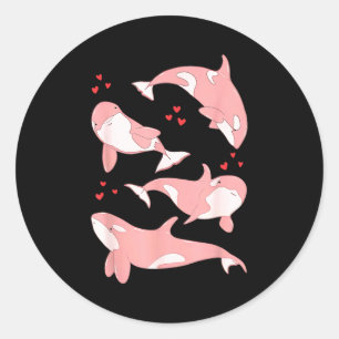 Cute Orca Whale Marine Biologist Sea Animals Valen Classic Round Sticker