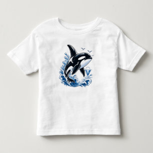 Cute Orca Whale Ocean Graphic for Kids Toddler T-Shirt