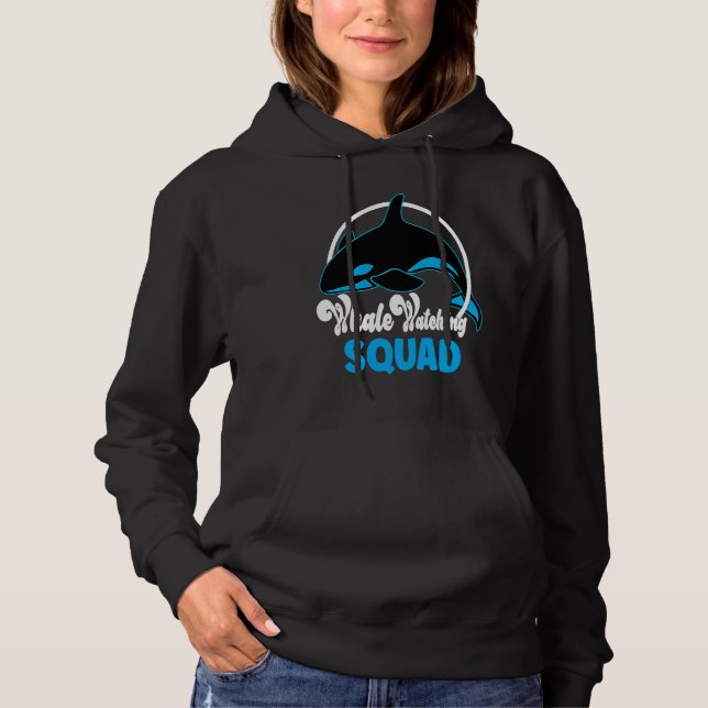 Cute orca whale watching Squad Hoodie (Front)