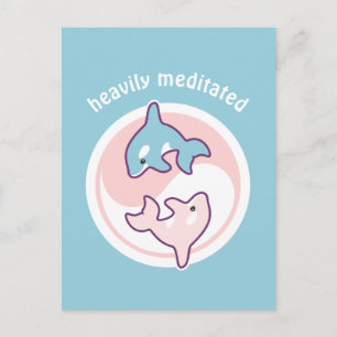 Cute Orca Whale Yin Yang Postcard