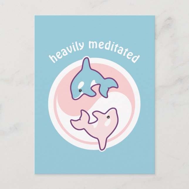 Cute Orca Whale Yin Yang Postcard (Front)