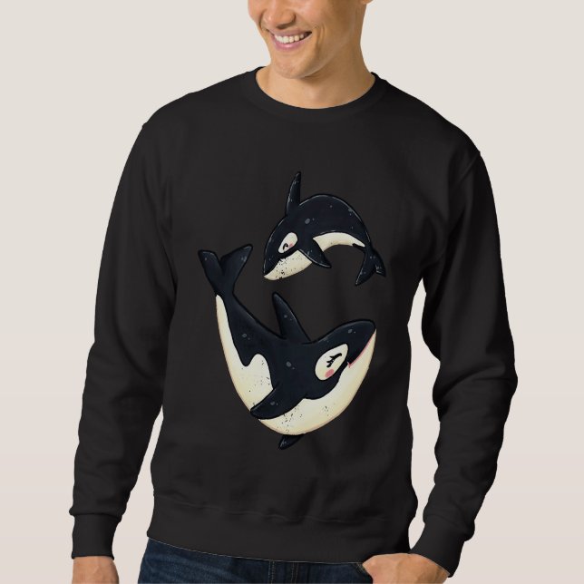 Cute Orcas Funny Sea Animal Whale Orca Men Women Sweatshirt (Front)