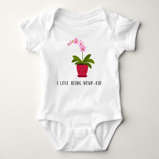 Cute Orchid Cartoon Babysuit Baby Bodysuit (Front)