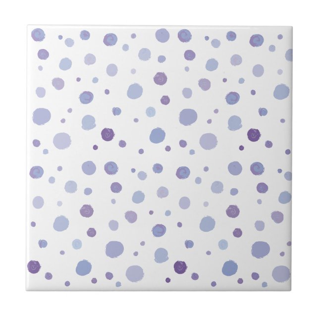 Cute Organic Brushstroke Dot Artwork Ceramic Tile (Front)