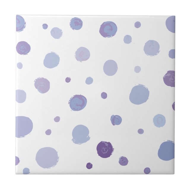 Cute Organic Brushstroke Dot Artwork Ceramic Tile (Front)