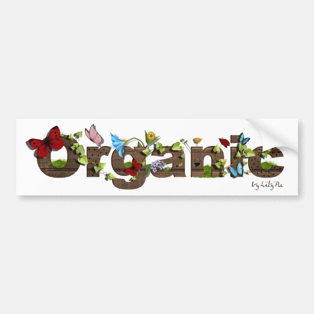 Cute Organic bumper sticker. Think Green! Bumper Sticker (Front)